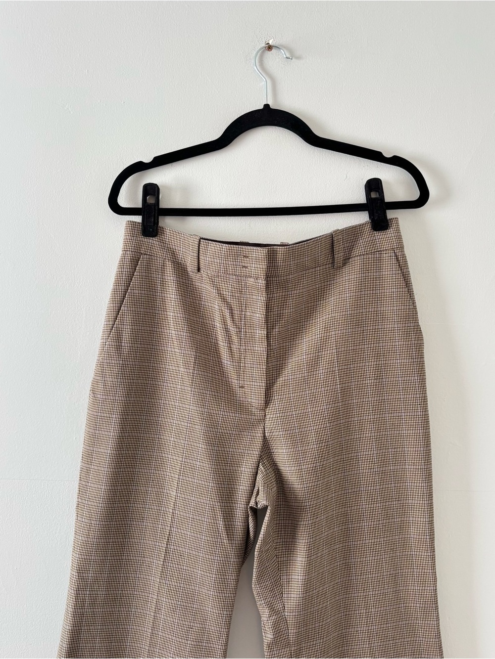 COS NWT Checked Flare Trousers Bottoms High-Rise Ankle Crop Plaid Print - Picture 5 of 9